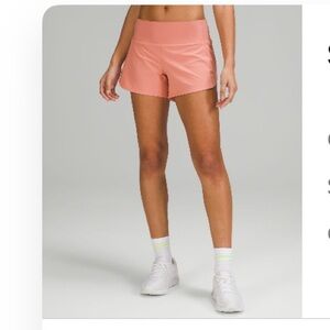 Lululemonn speed up mid rise lined shorts 4”. Never worn! Color: pink Savannah